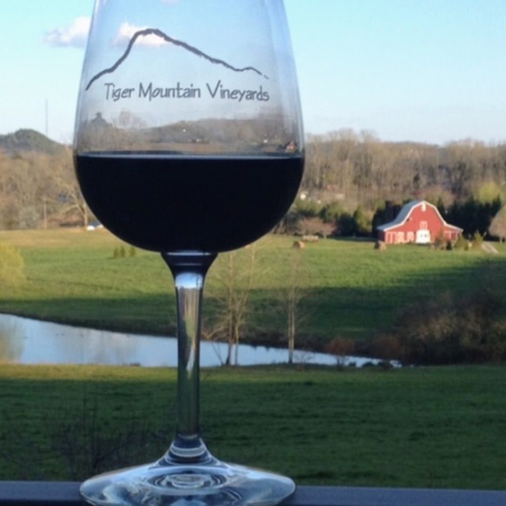 Authentic Tiger Mountain Vineyards Wine Glass